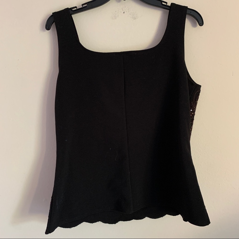 Metaphor Black Sparkly Sequin Pattern Tank Top - image 3